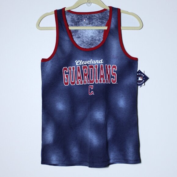 Genuine Merchandise Tops - MLB Cleveland Guardians Womens Blue Tie Dye Logo Tank Top Sizes S, M, & XL
